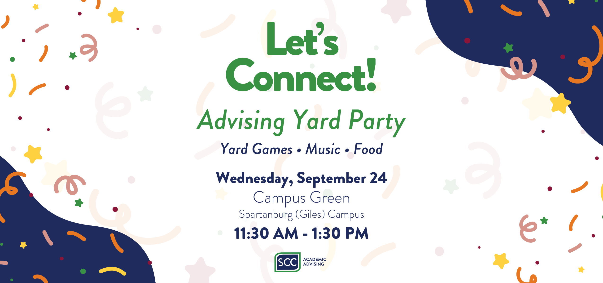 Graphic for event Let's Connect Yard Party on September 24, 2025