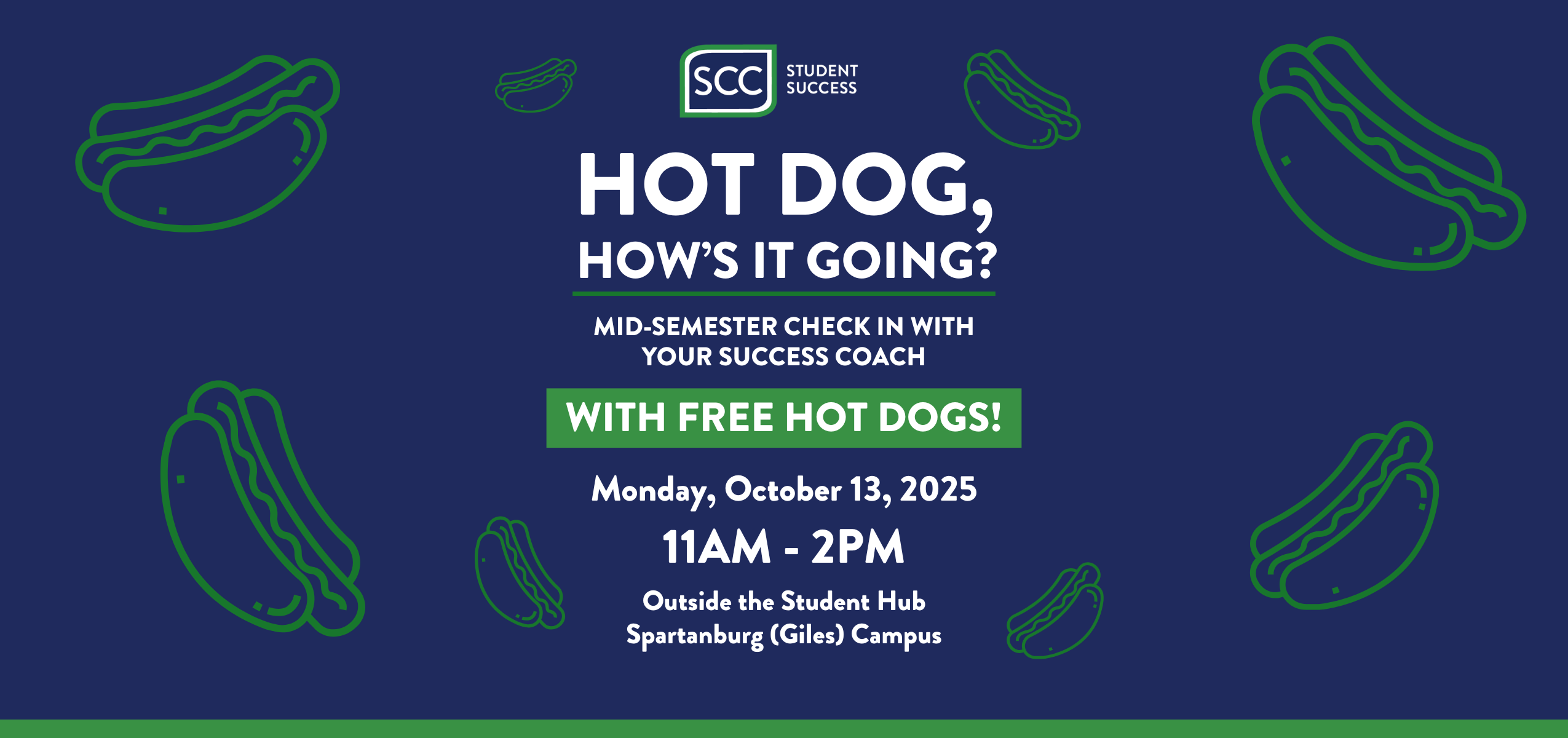 Graphic for SCC hot dog event