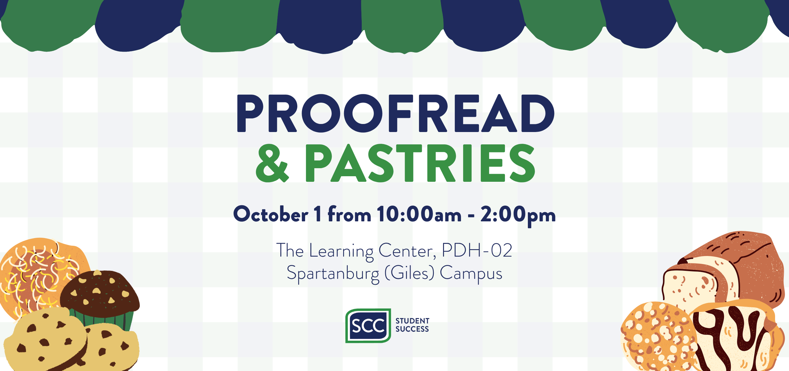 Graphic for Proofread and Pastries event