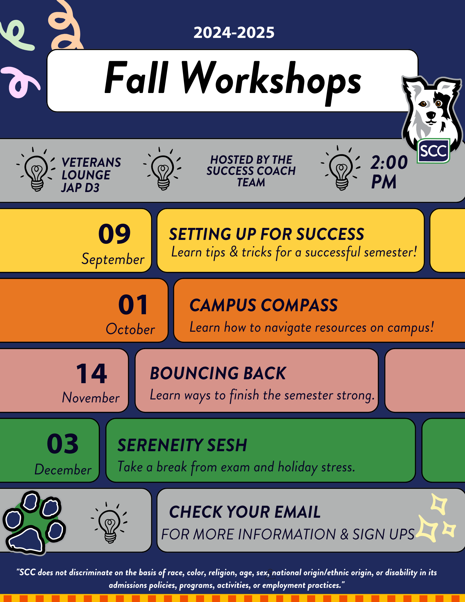 2024 Fall Workshops Graphic